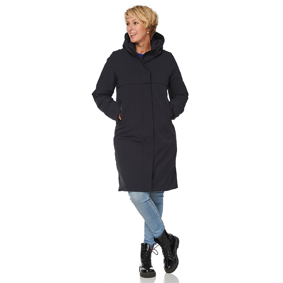 Winterjas Boston blue graphite voor dicht happy rainy days