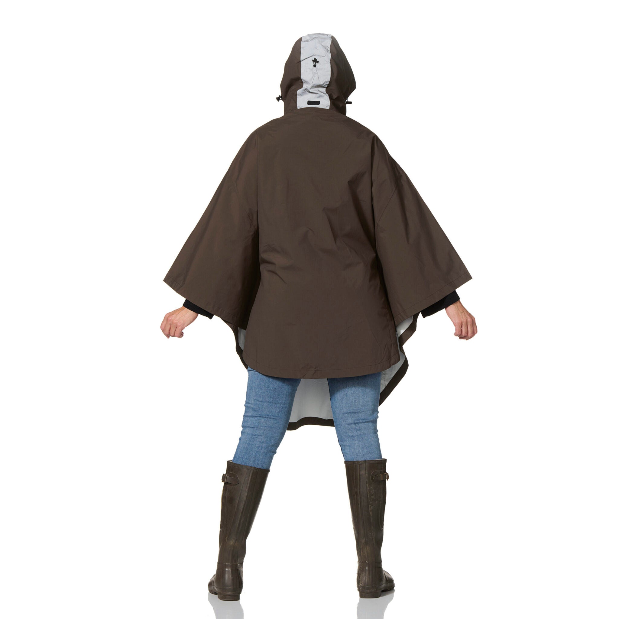 Regencape donkerbruin Happy Rainy Days 