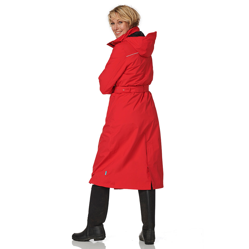 Lange Regenjas Dames Rood Montreal Happy Rainy Days Back