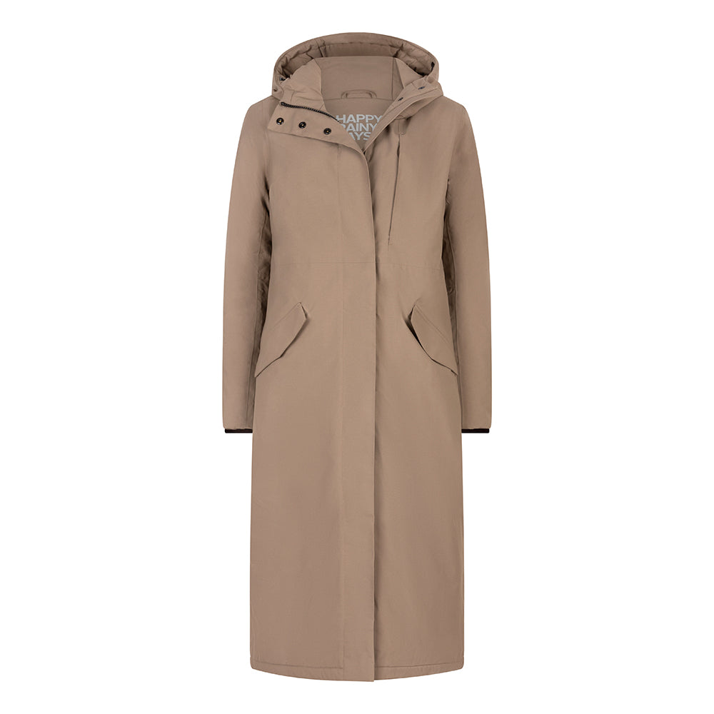 Winterjas Vancouver taupe happy rainy days