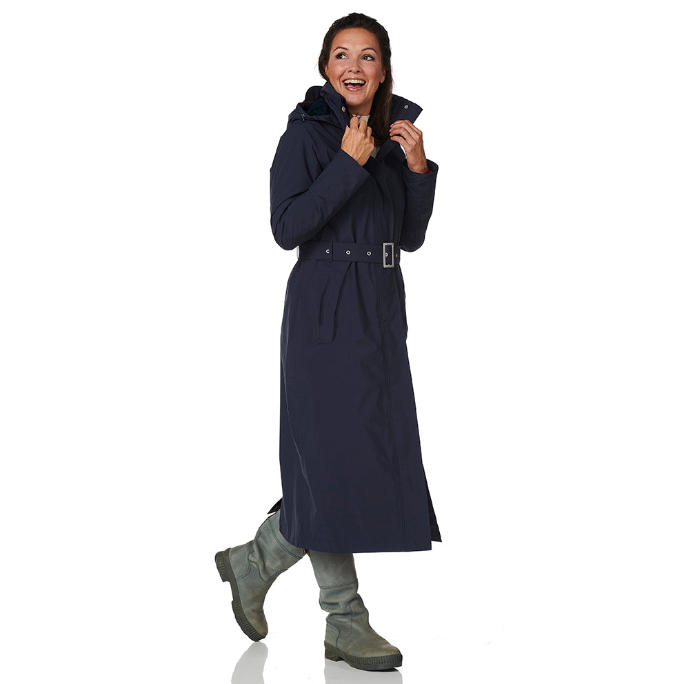 Lange Regenjas Dames Blauw Montreal Happy Rainy Days Front